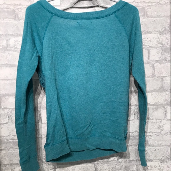 Turquoise Front Knitted Long Sleeved Sweater - Picture 2 of 6